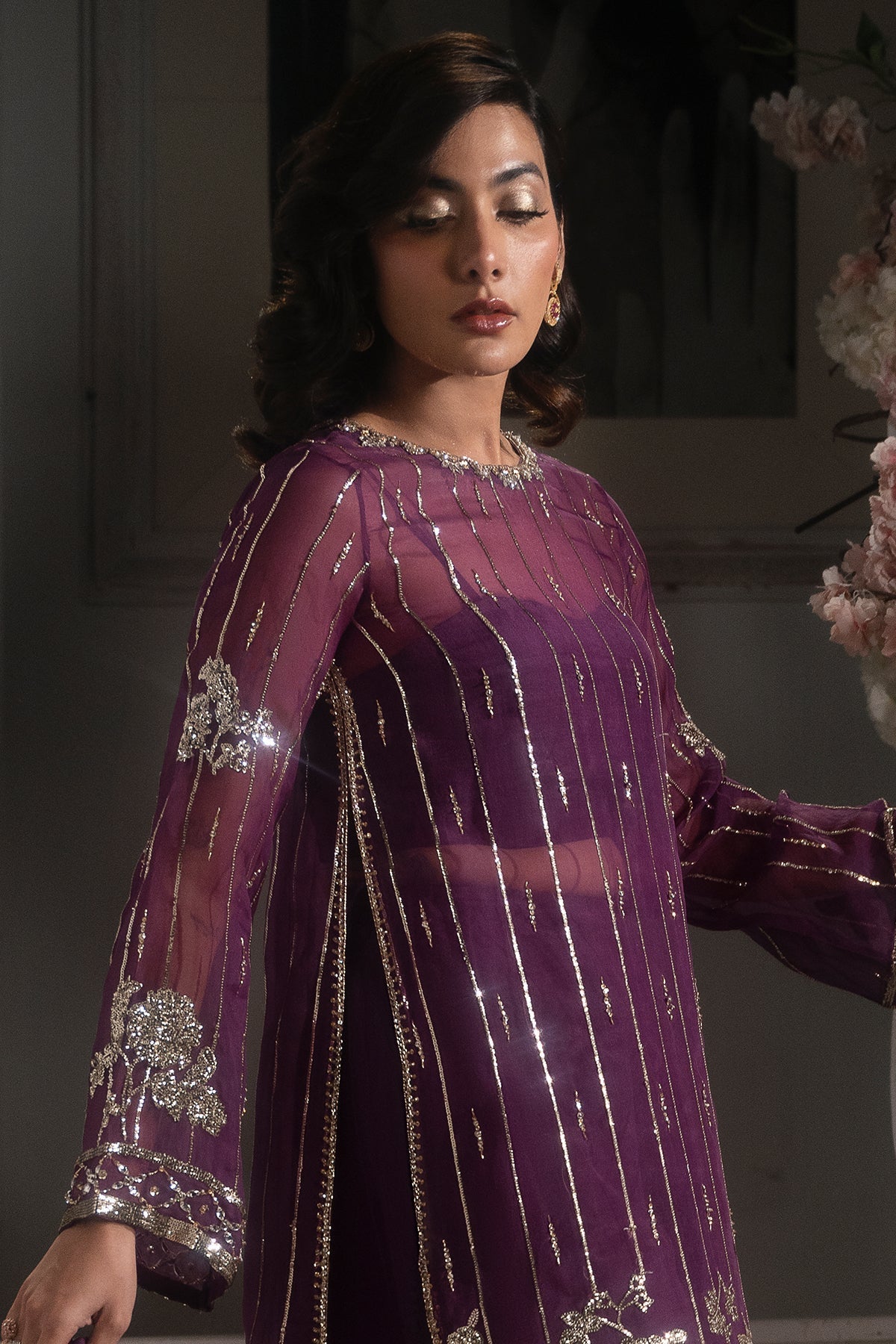 Mina Kashif | Emilie Formals | Marie M Plum Roman Silk