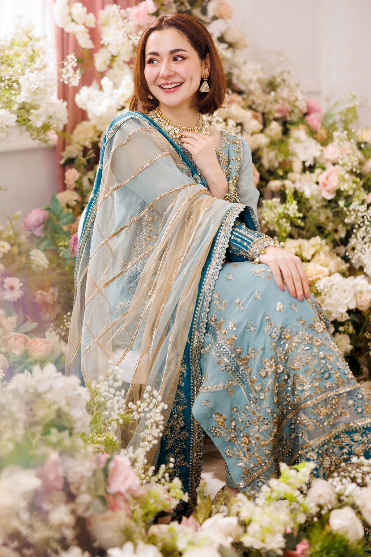 Charizma | Dastaan e Jashaan Formals 25 | DJ5-08 Custom Size Light Blue Gray Chiffon