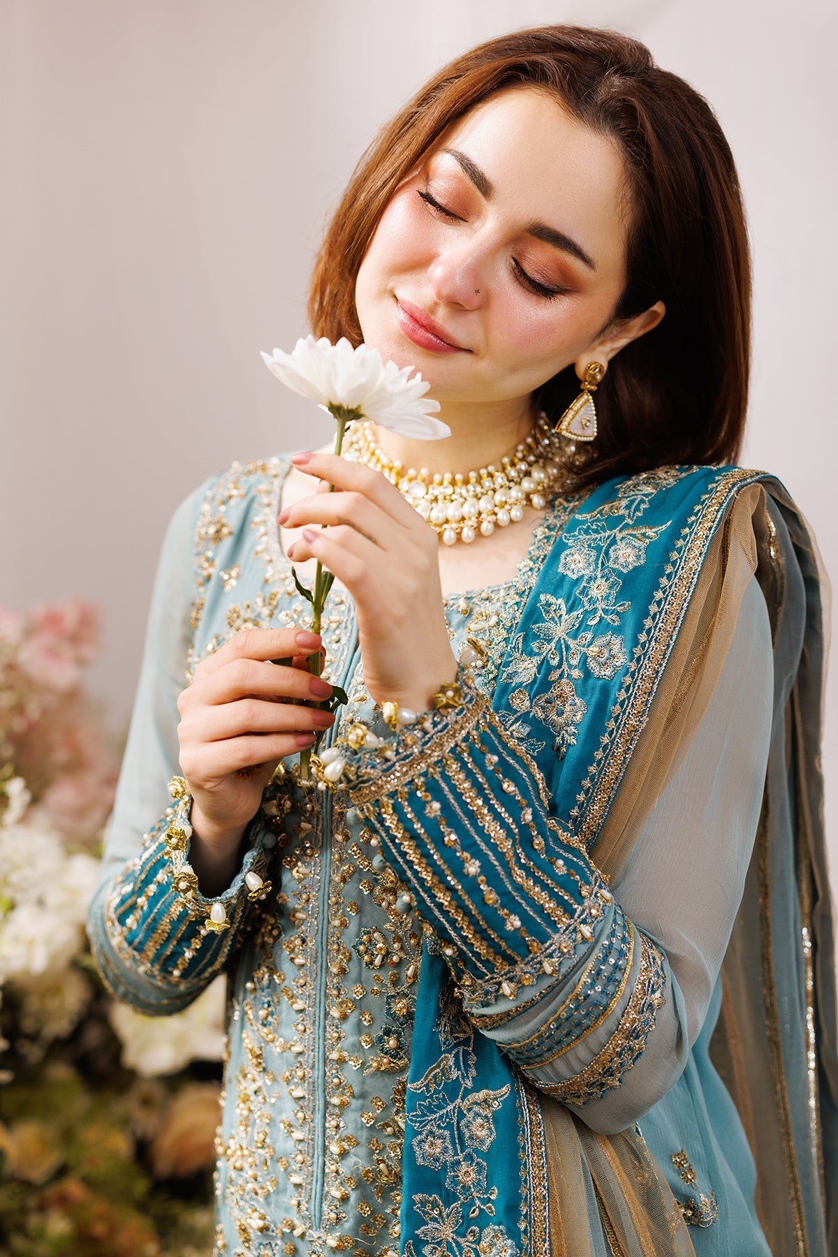Charizma | Dastaan e Jashaan Formals 25 | DJ5-08 L Light Blue Gray Chiffon