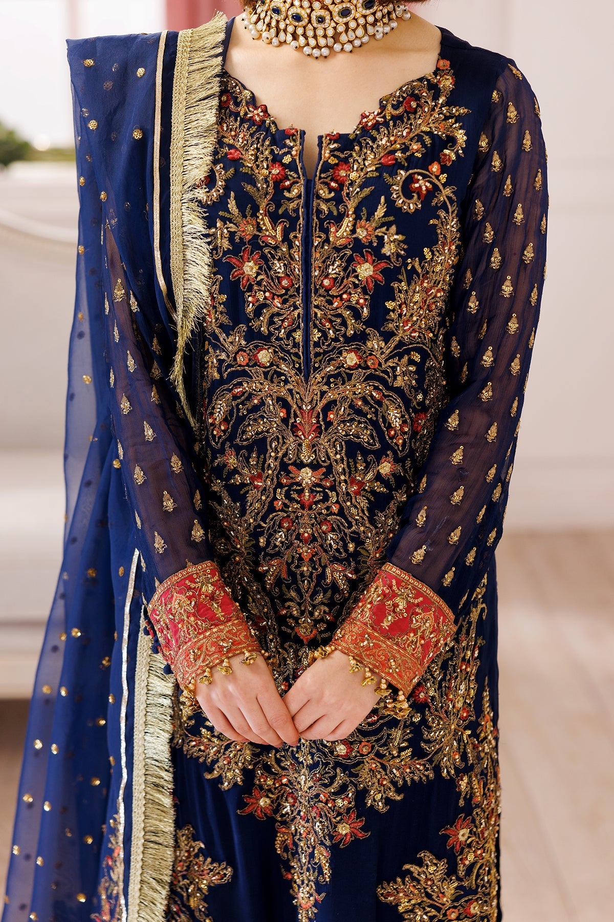Charizma | Dastaan e Jashaan 25 | DJ5-07 S Navy Blue Chiffon
