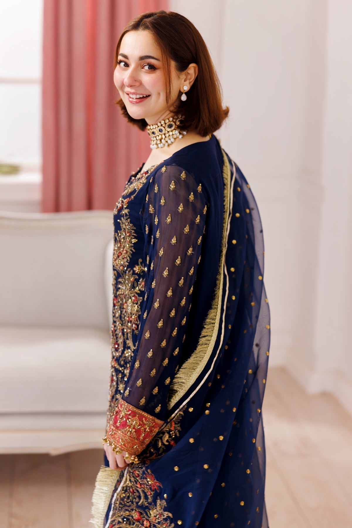 Charizma | Dastaan e Jashaan Formals 25 | DJ5-07 S Dark Blue Chiffon