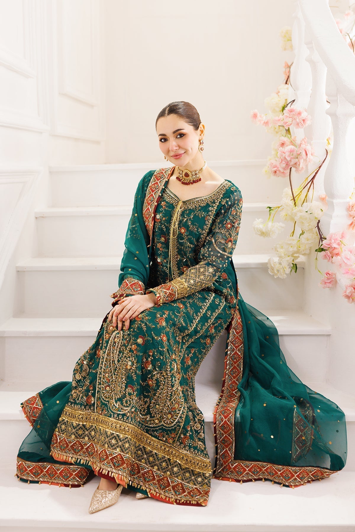 Charizma | Dastaan e Jashaan Formals 25 | DJ5-01 Custom Size Sea Green Chiffon