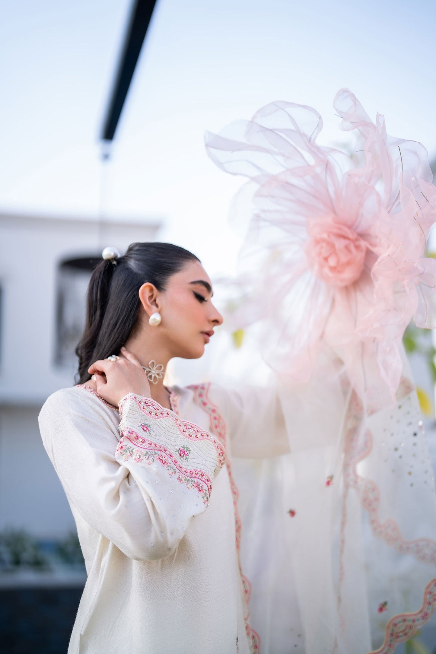 Dhanak | SS 25 Luxury Pret | SS25DL-0317 S Ivory Cotton Net