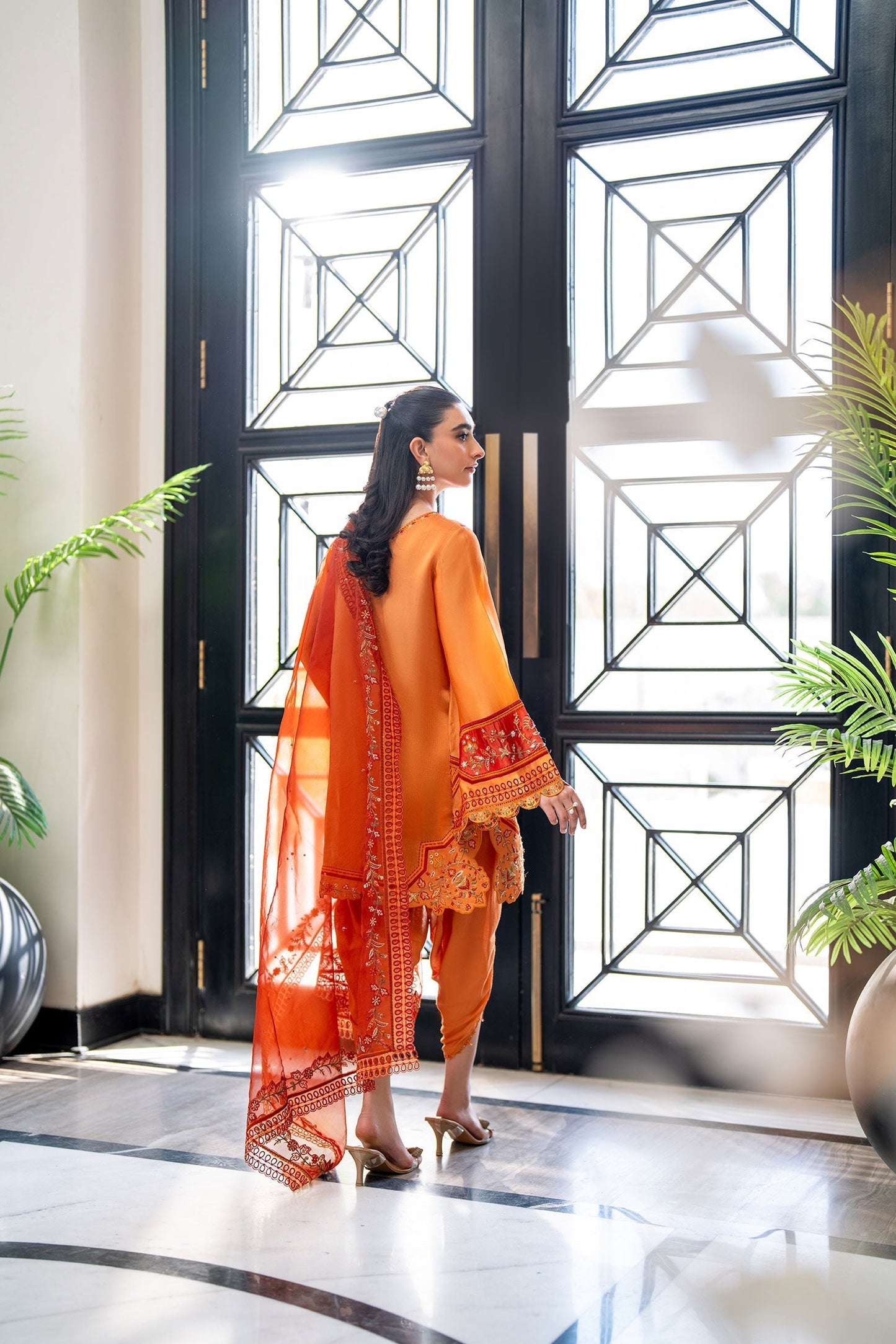 Dhanak | SS 25 Luxury Pret | SS25DL-0314 S Orange Sheesha Silk