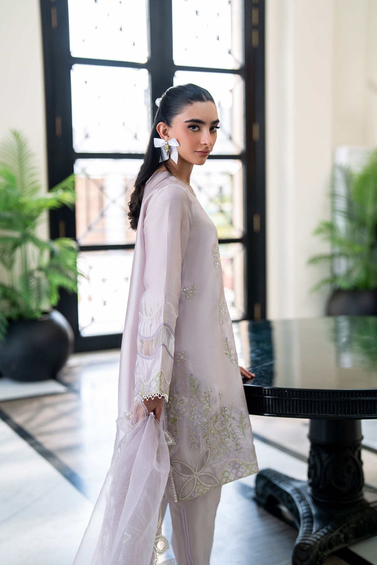 Dhanak | SS 25 Luxury Pret | SS25DL-0321 L Soft Lilac Sheesha Silk