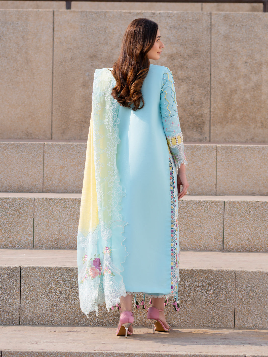 Parishay | Dil e Raqsam Festive Eid Lawn | DR-01 S Light Blue Lawn