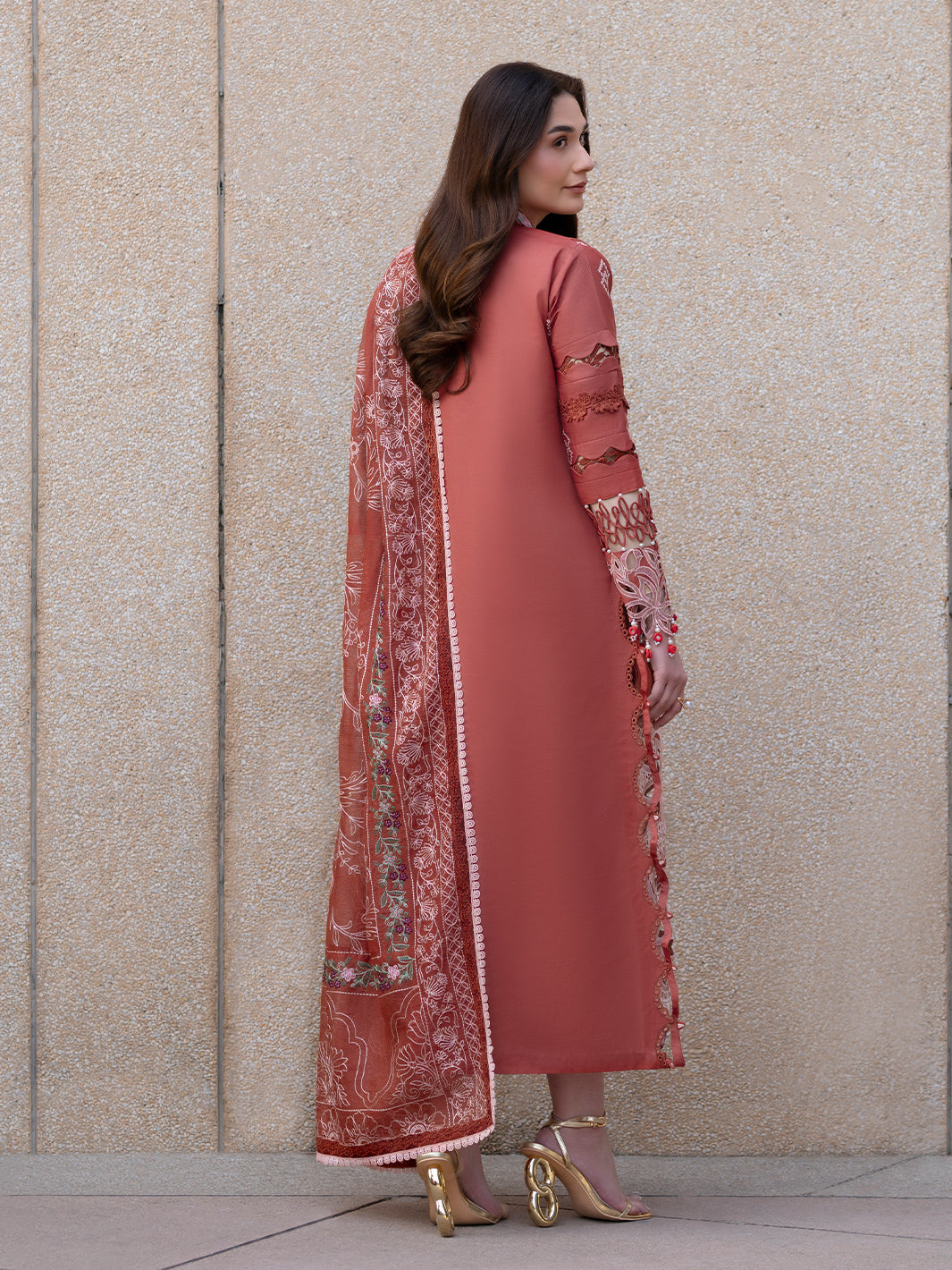Parishay | Dil e Raqsam Festive Eid Lawn | DR-04 S Champagne Pink Lawn