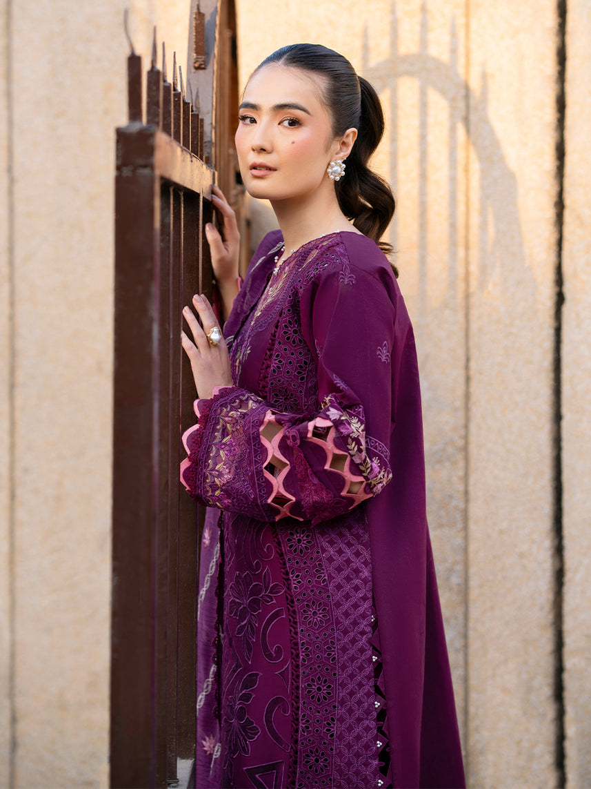 Parishay | Dil e Raqsam Festive Eid Lawn | DR-06 Custom Size Plum Lawn