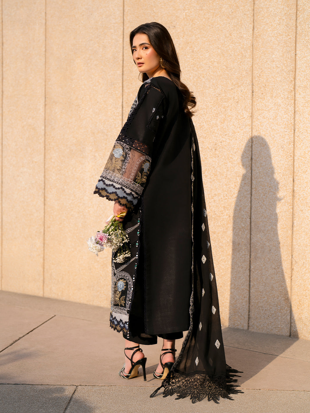 Parishay | Dil e Raqsam Festive Eid Lawn | DR-08 S Black Lawn