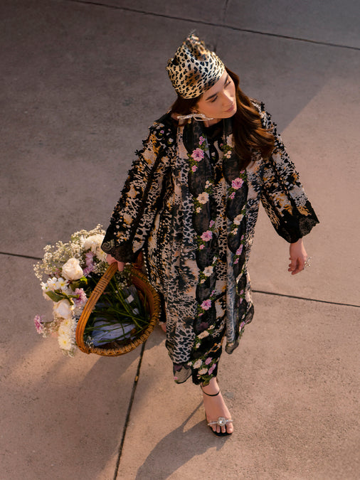 Parishay | Dil e Raqsam Festive Eid Lawn | DR-14 Custom Size Black Lawn