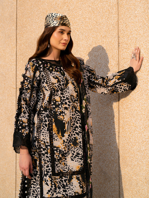 Parishay | Dil e Raqsam Festive Eid Lawn | DR-14 M Black Lawn