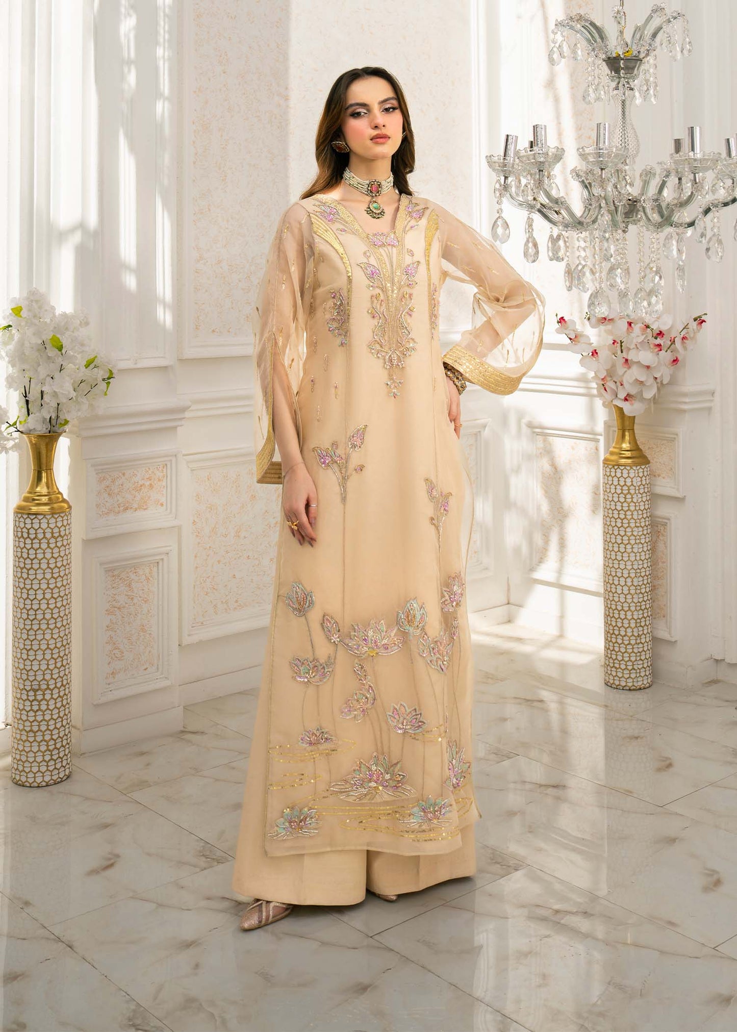 Jamnii | The Aura | Viana S Ivory Organza