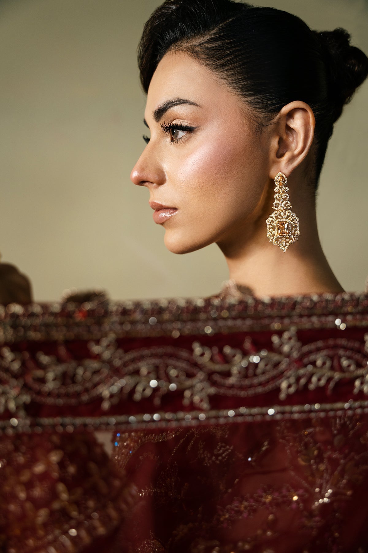 Mina Kashif | Kahani Formals | Serika M Maroon Organza