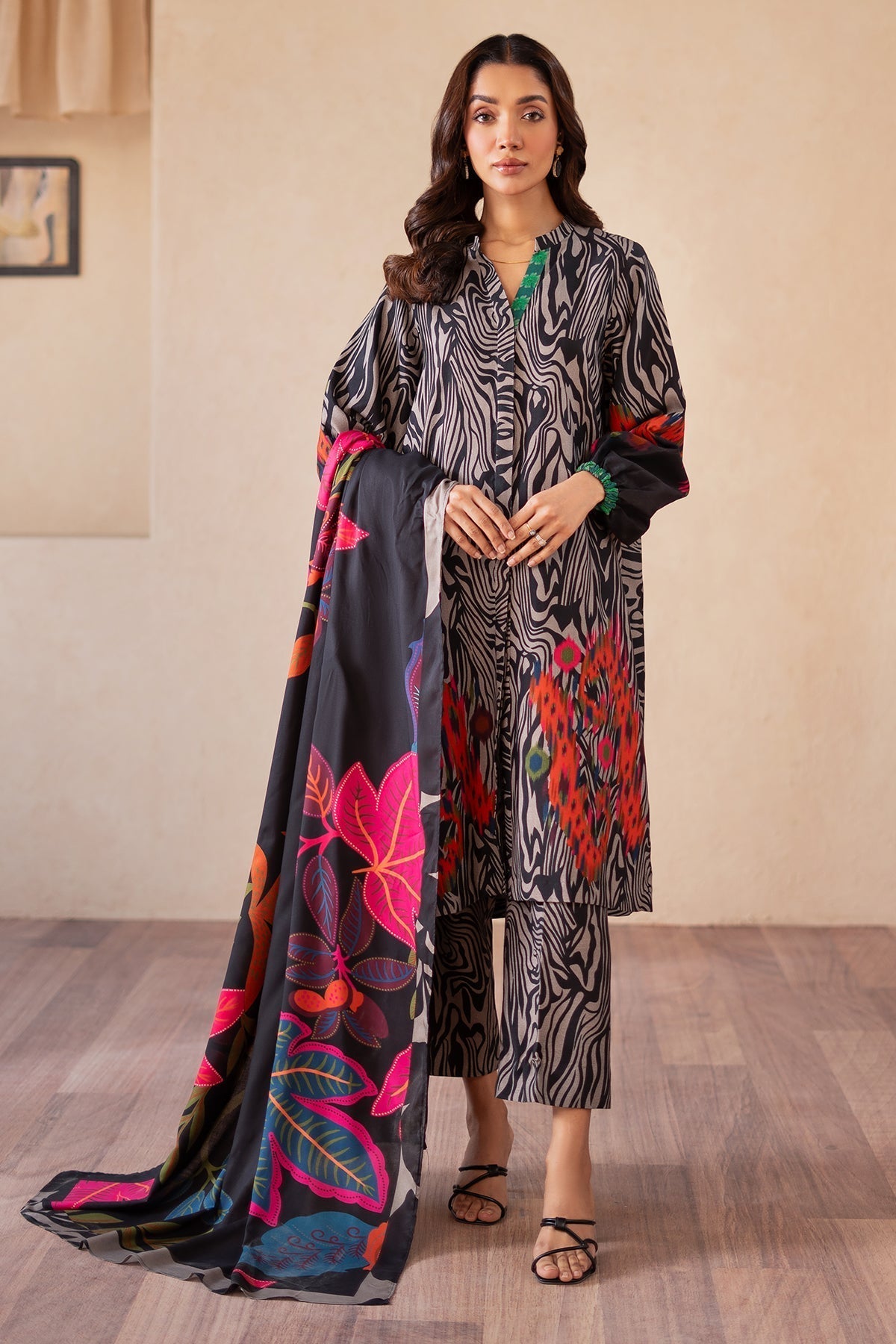 Charizma | Print Melody | CPM-4-S49A S Off White Raw Silk