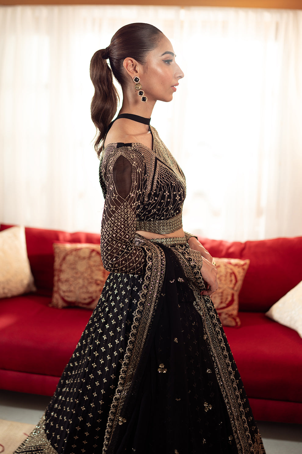 Neeshay | Dastaan Luxury Chiffon | Sunehri - Pakistani Designer Dress - by Neeshay | Type: Formal - 100% Original at Saira Sultan