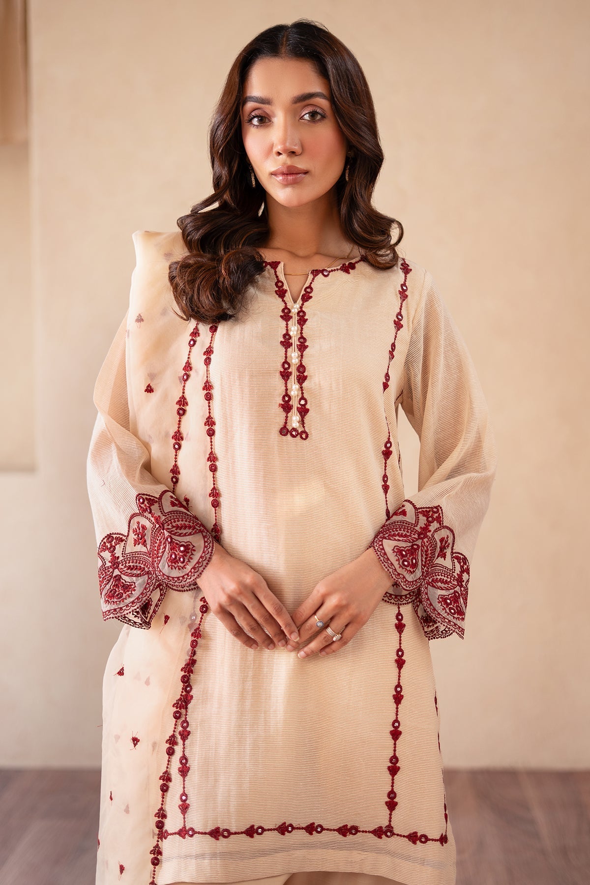 Charizma | Festive Pret | CMA-4-S06 XL Off White Cotton Net