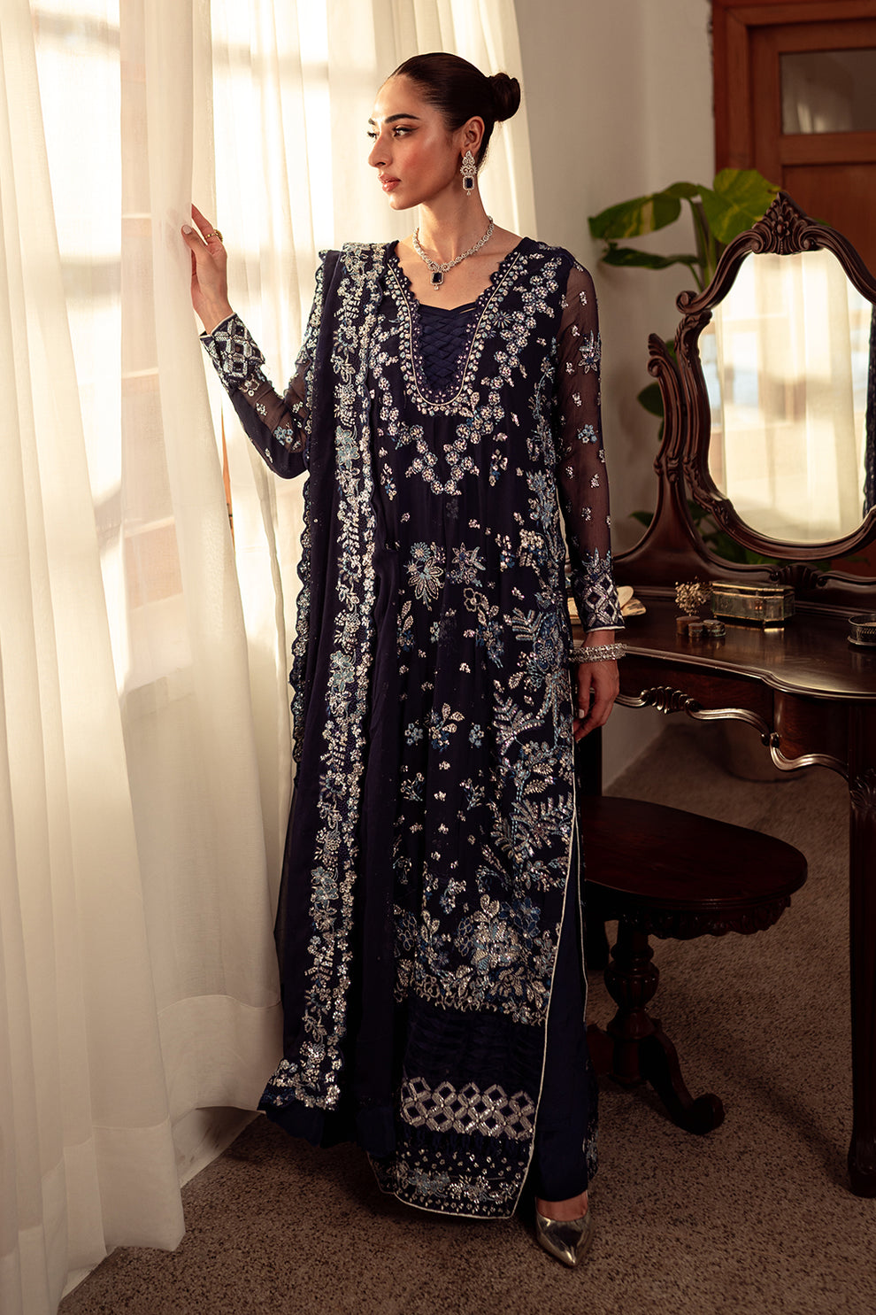 Neeshay | Dastaan Luxury Chiffon | Neelam - Pakistani Designer Dress - by Neeshay | Type: Formal - 100% Original at Saira Sultan