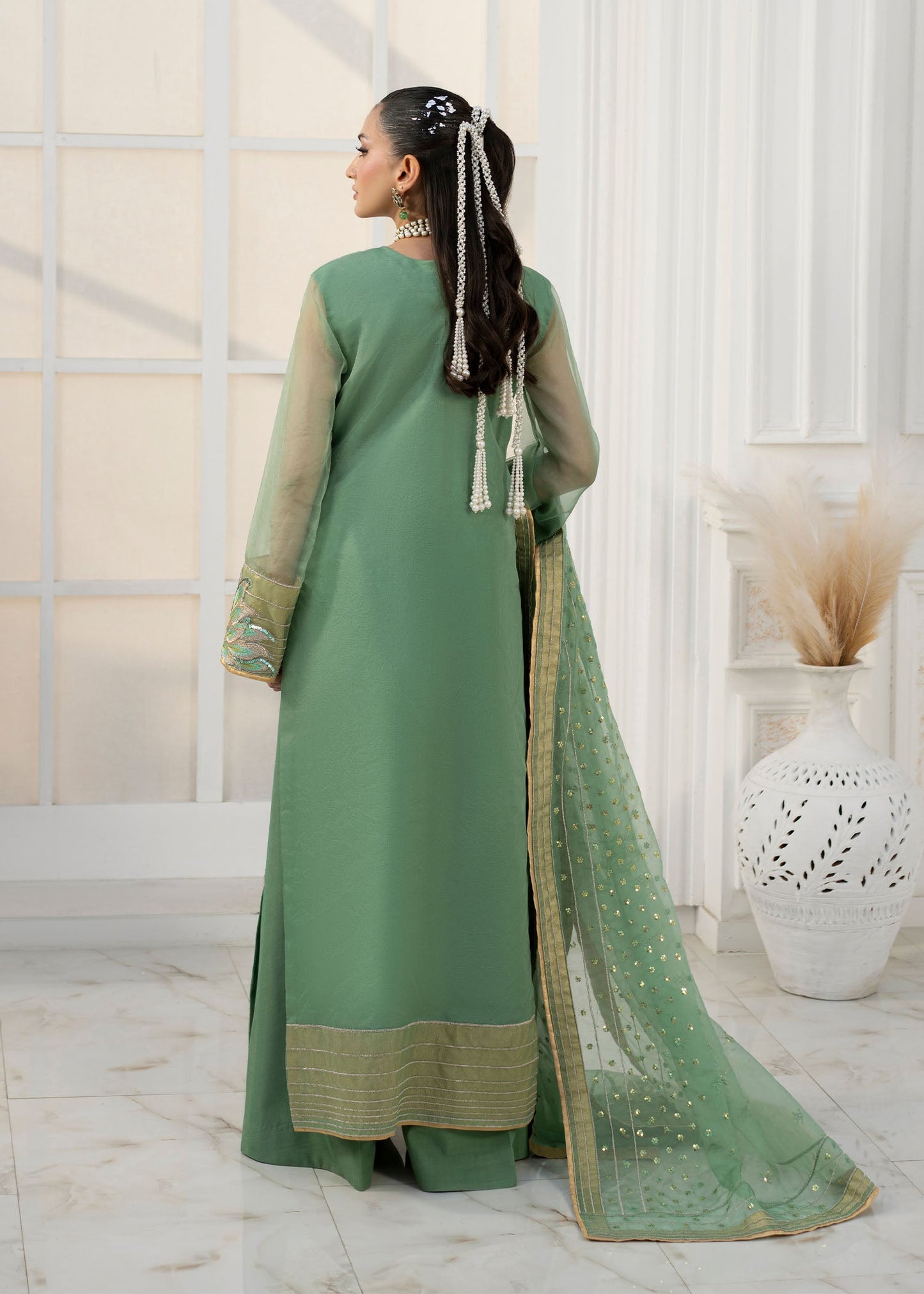 Jamnii | The Aura | Astrid S Pastel Green Organza