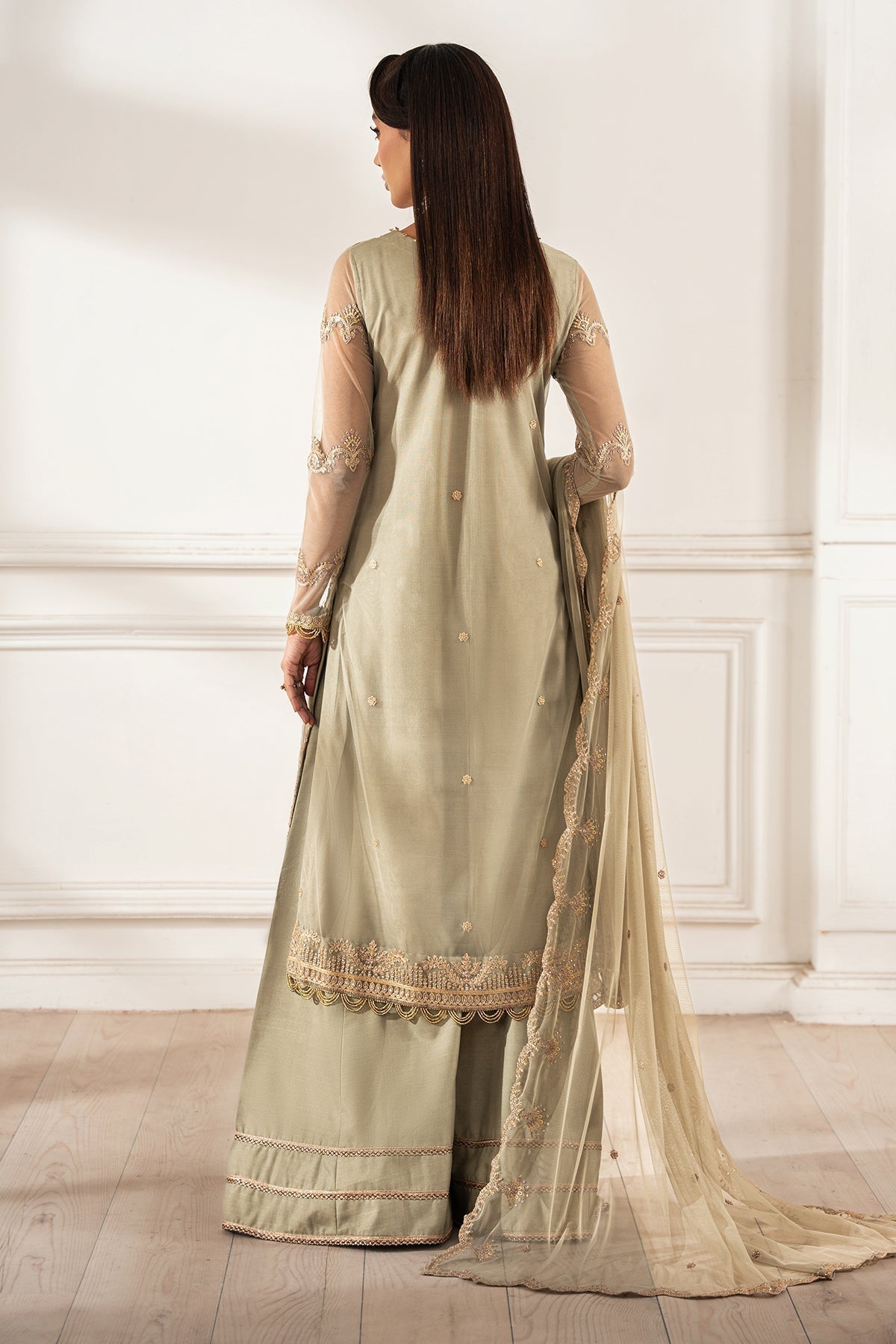 Zarif | Heer Formals | Z-01 LEILA S Green Net