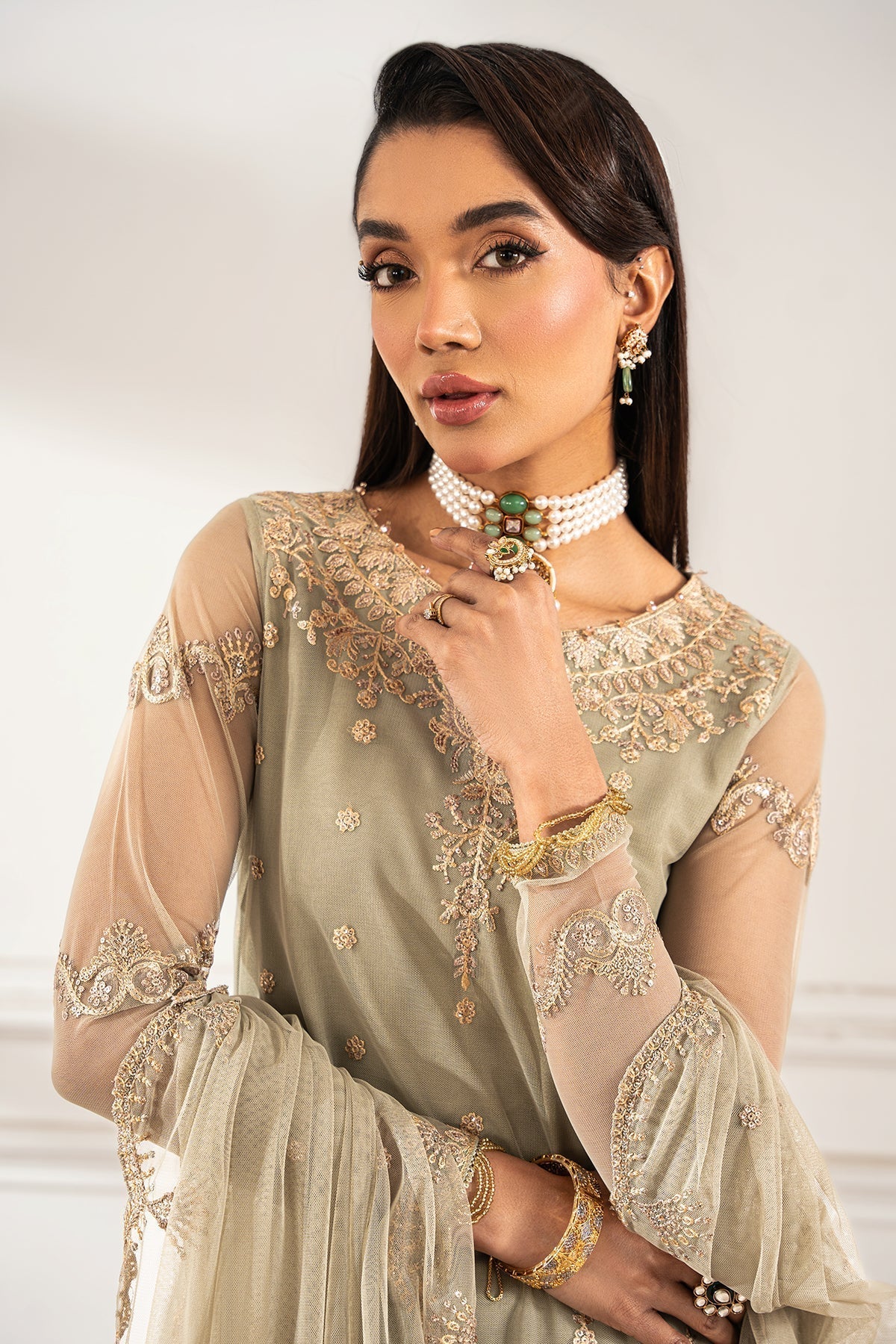 Zarif | Heer Formals | Z-01 LEILA M Green Net