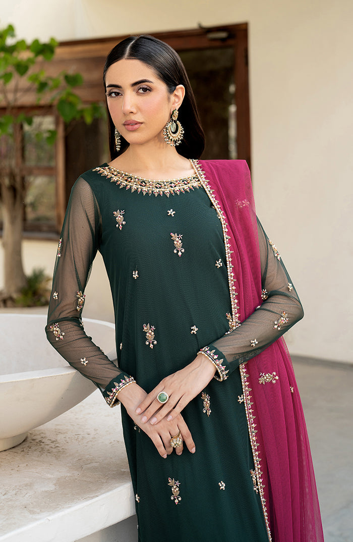 Zarif | Arzou Luxe | RAYA L Net Dark Green