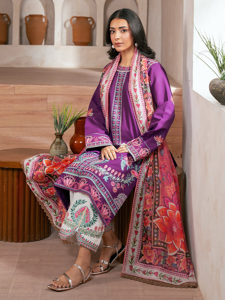 Rajbari | Parisa Premium Summer Edit | A - 13 Custom Size Purple Lawn