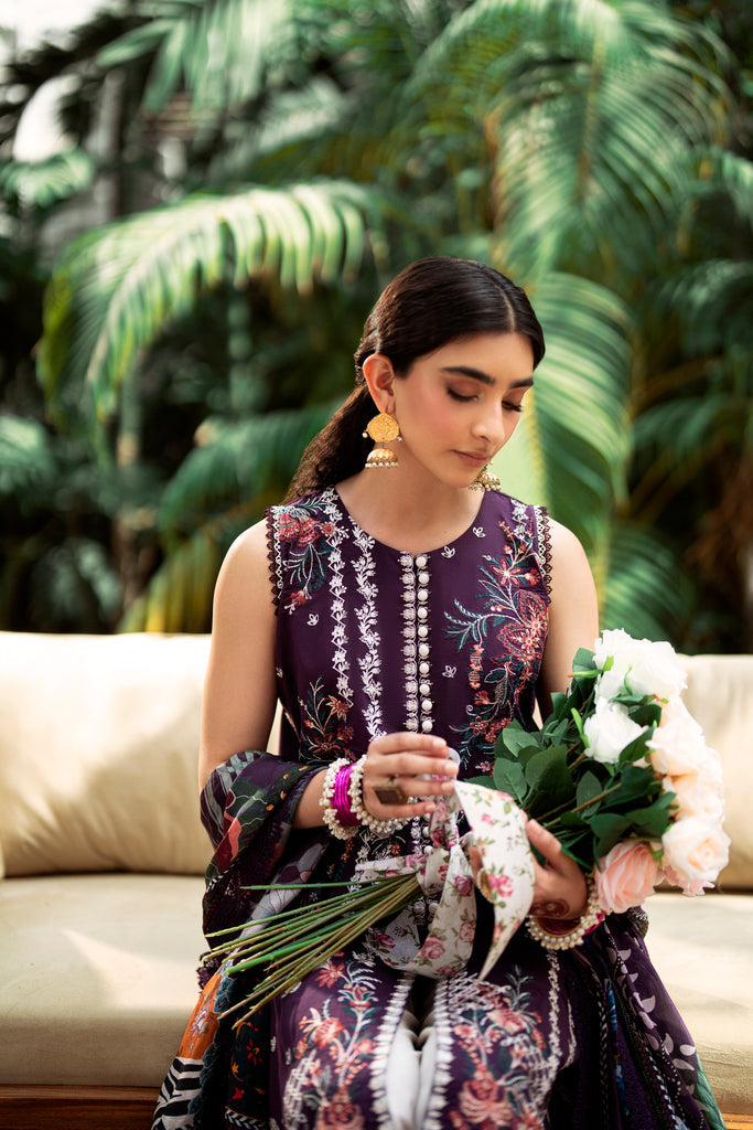 Florent | Eid Edits Luxury Lawn | FEE - 1A M Plum Lawn