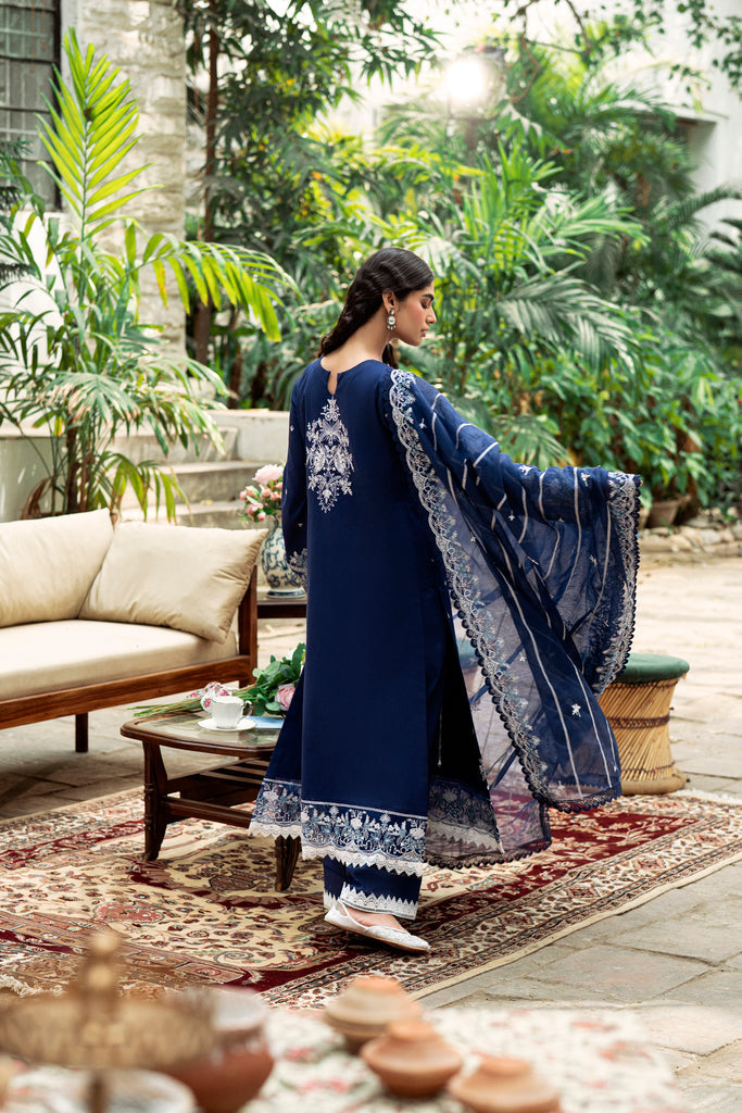 Florent | Eid Edits Luxury Lawn | FEE-9 S Navy Blue Lawn