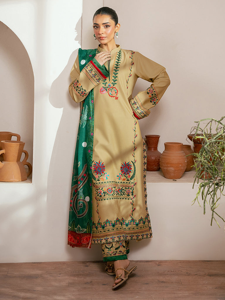Rajbari | Parisa Premium Summer Edit | A - 02 Custom Size Beige Lawn