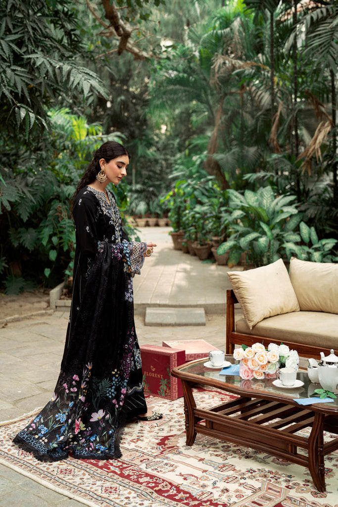 Florent | Eid Edits Luxury Lawn | FEE -2A L Black Lawn