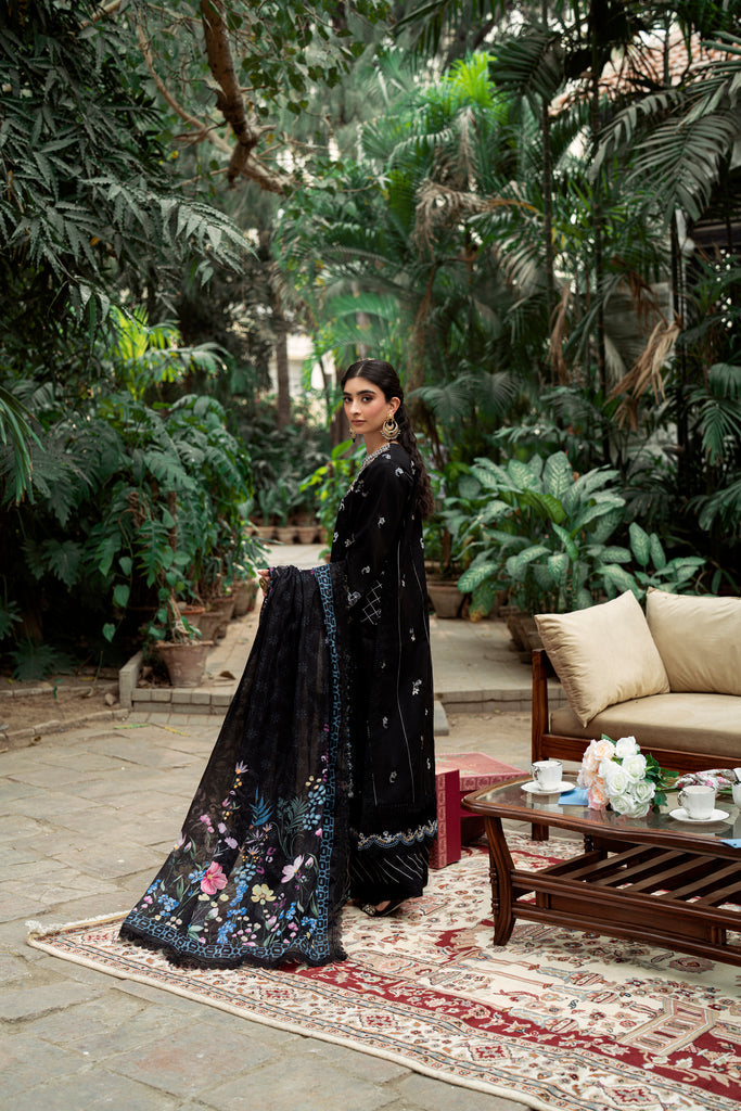 Florent | Eid Edits Luxury Lawn | FEE -2A S Black Lawn