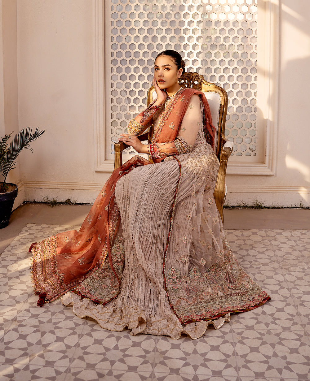 Xenia Formals | Raahi Luxury Formals | SHERMINA - Pakistani Designer Dress - by Xenia Formals | Type: Formal - 100% Original at Saira Sultan