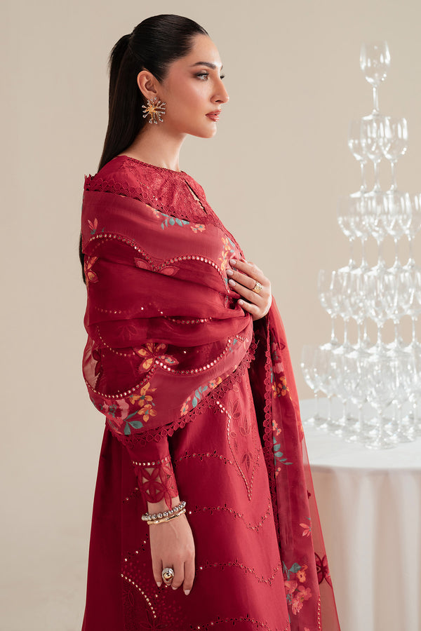 Jazmin | Iris Luxury Lawn 25 | IL'25-D03 L Red Lawn