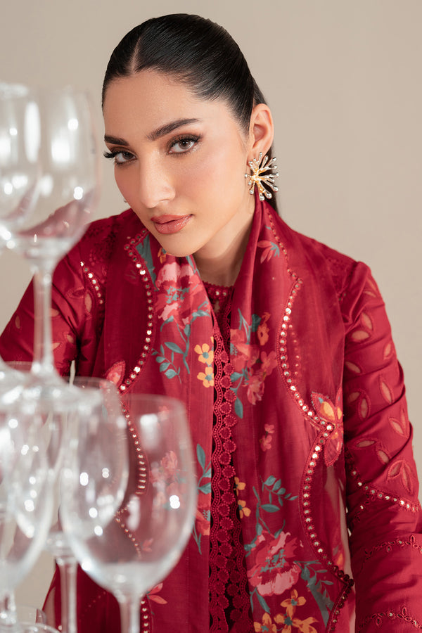 Jazmin | Iris Luxury Lawn 25 | IL'25-D03 M Red Lawn