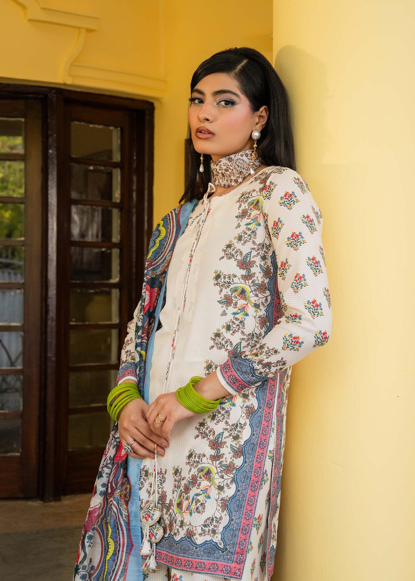 Maria Osama Khan | Retro Lawn 25 | Jasmine L Cream Lawn