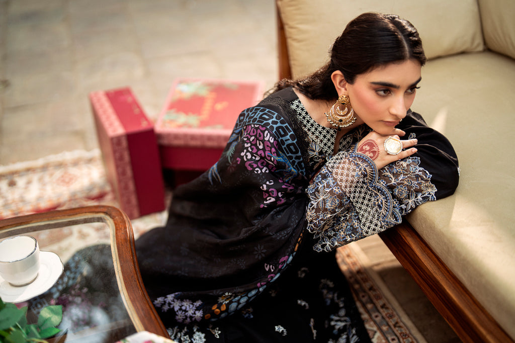 Florent | Eid Edits Luxury Lawn | FEE -2A XL Black Lawn