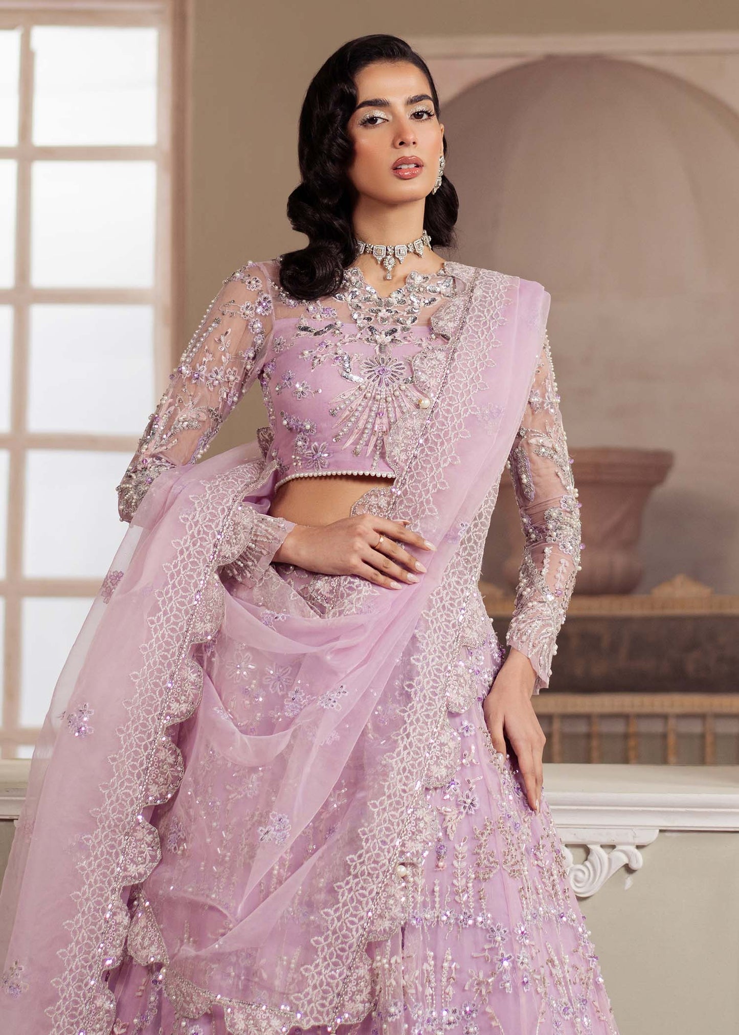 Dastoor | Airah Festive 25 | Lustre M Lilac Organza