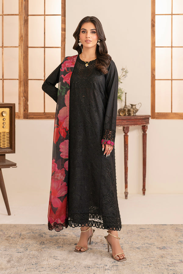 Zarif | Lamhay Luxury Eid Lawn 25 | 05 ZOYAH XS Black Lawn