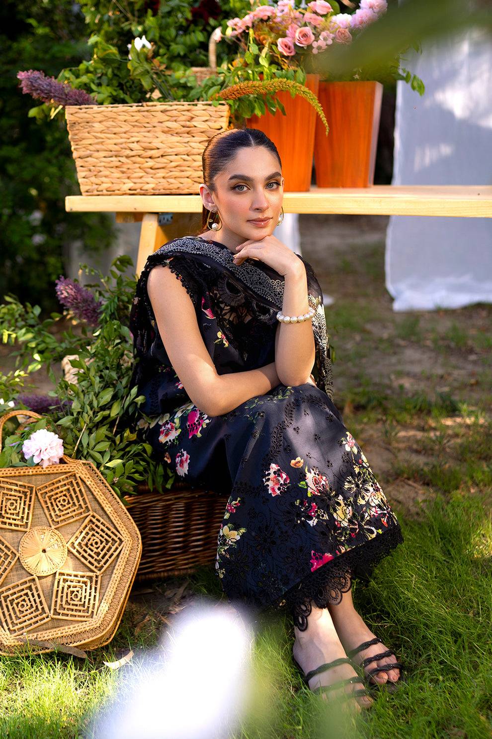Neeshay | Summer Lines Printkari | OLIVINE - Pakistani Designer Dress - by Neeshay | Type: Luxury - 100% Original at Saira Sultan