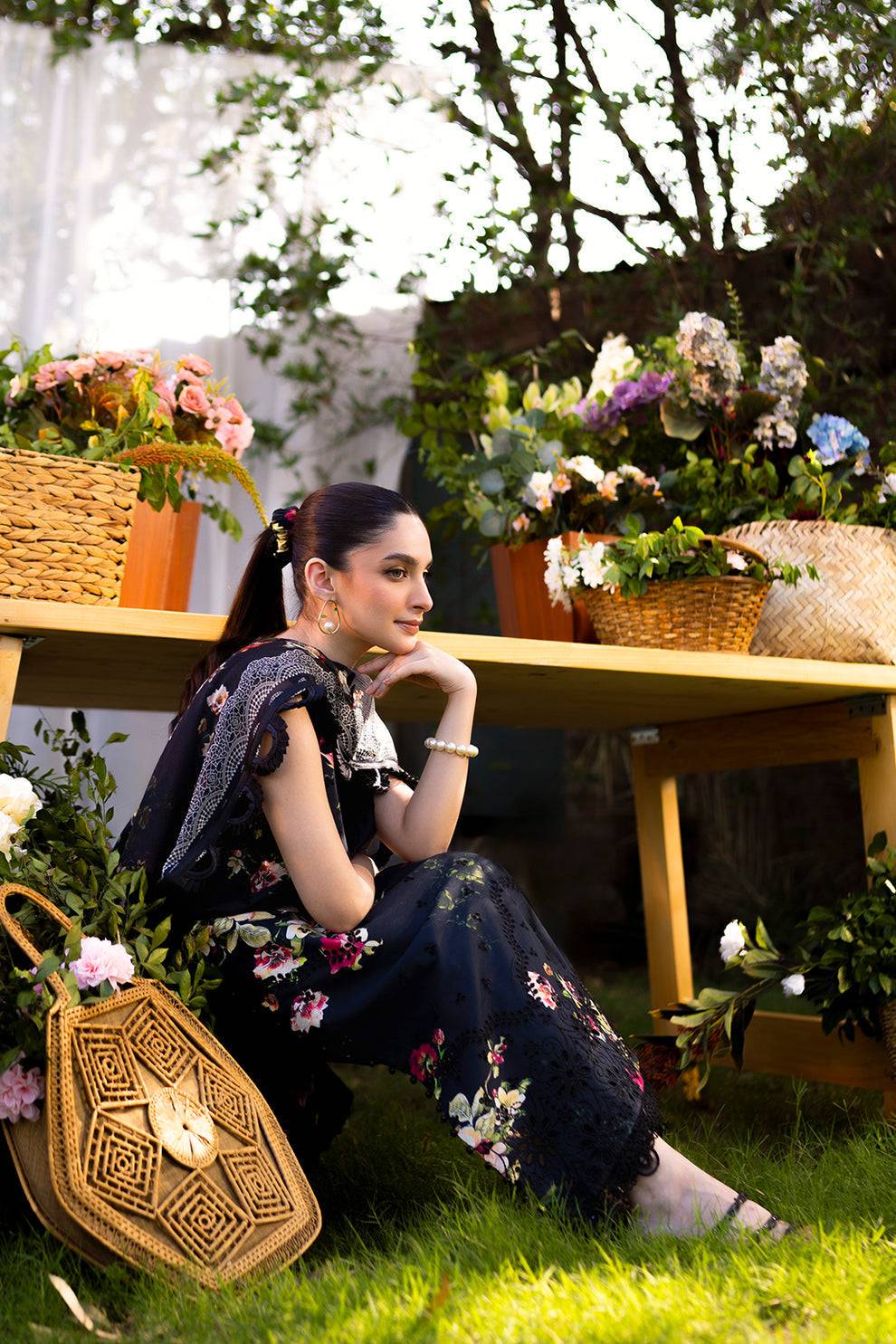 Neeshay | Summer Lines Printkari | OLIVINE - Pakistani Designer Dress - by Neeshay | Type: Luxury - 100% Original at Saira Sultan