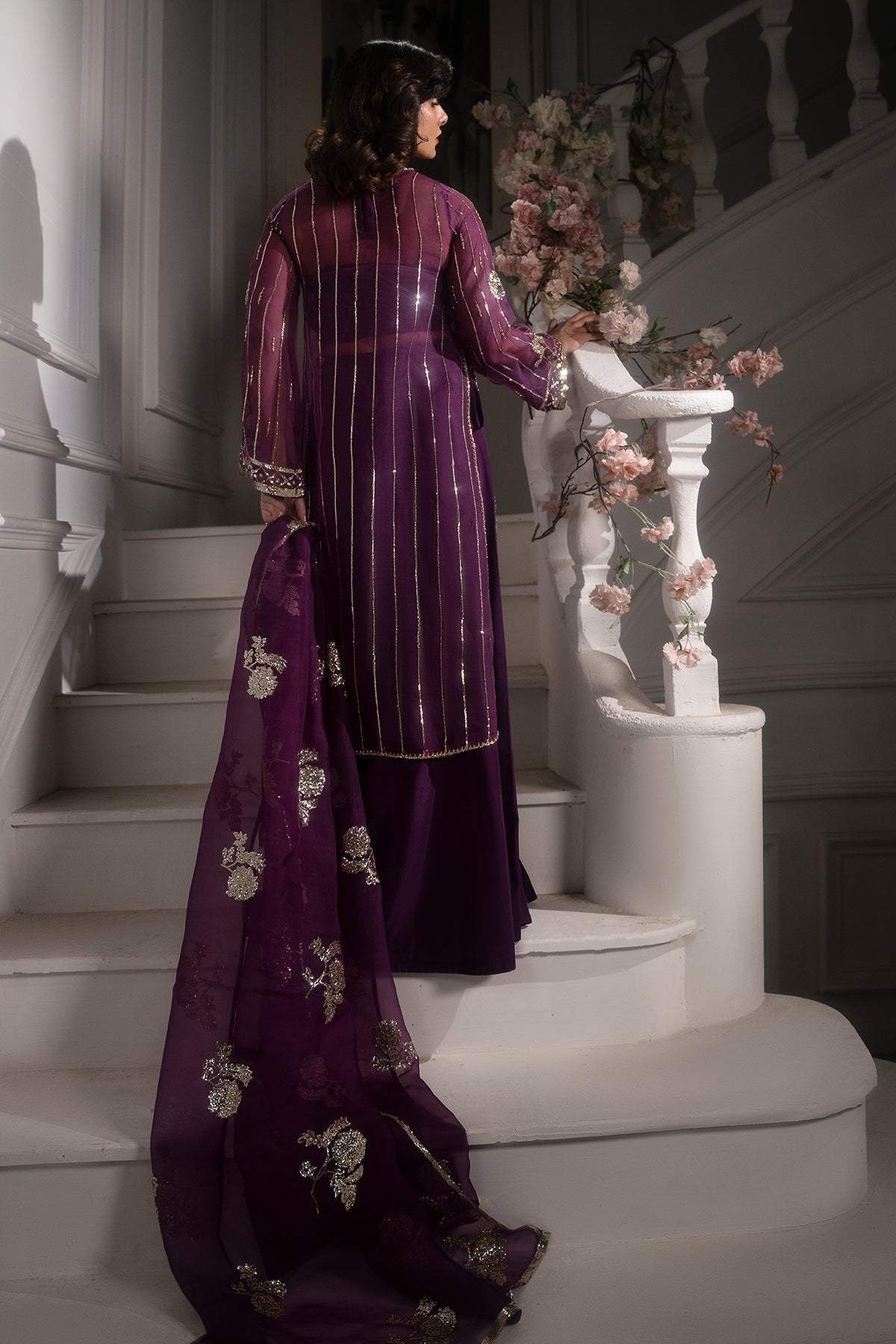 Mina Kashif | Emilie Formals | Marie S Plum Roman Silk
