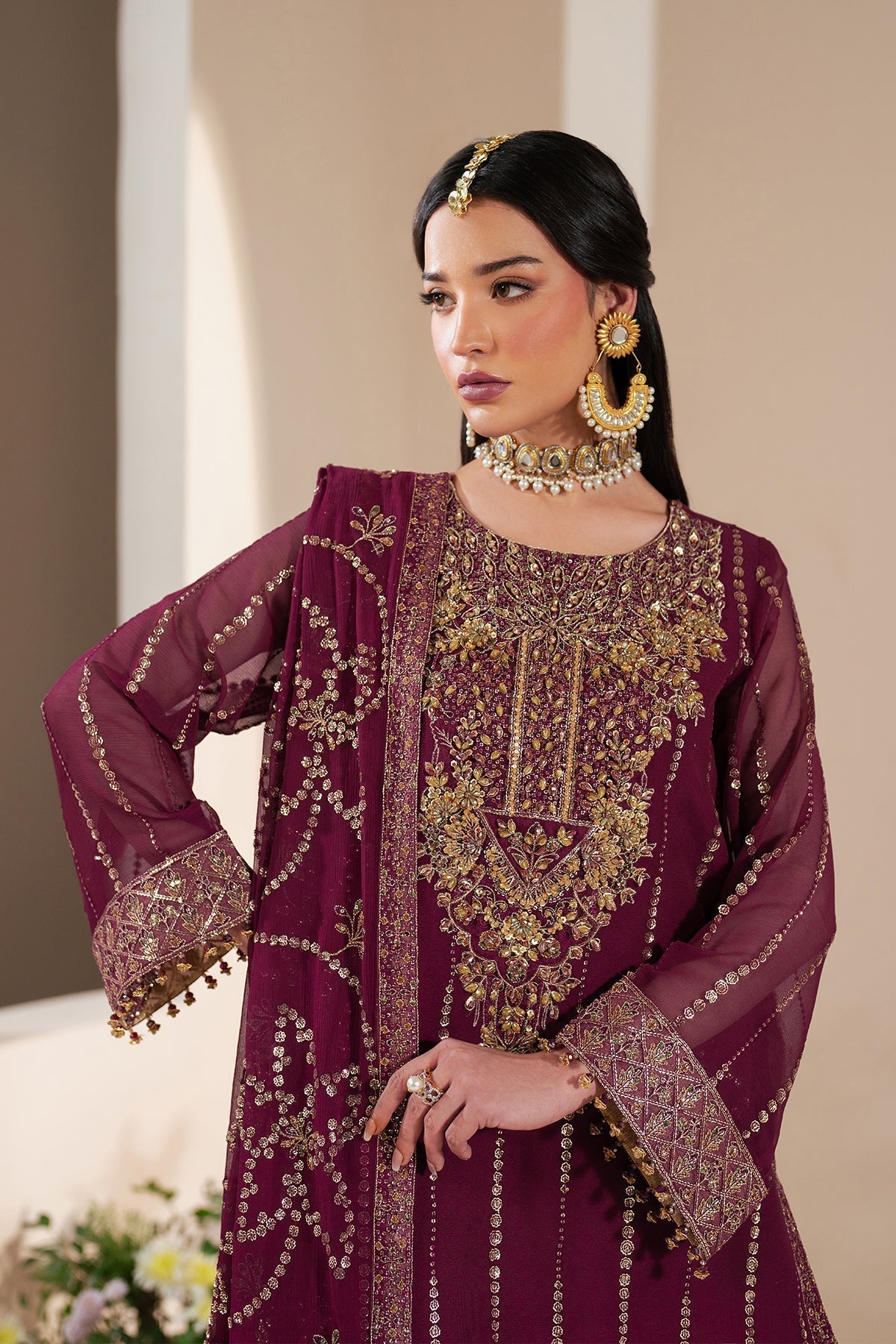Alizeh | Handcrafted Eid Edit 25 | AF-HM-4034-Dusk M Fuchsia Chiffon