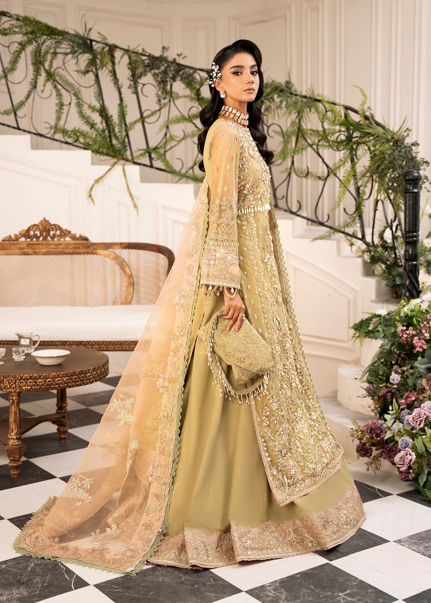 Inayat | Festive Formals | BREWING-MATCHA - Pakistani Designer Dress - by Inayat - Type : Ladies Clothes - 100% Original at Saira Sultan