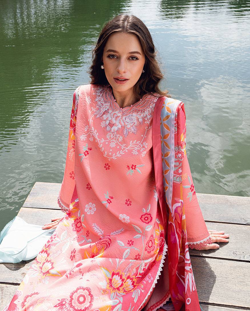 Roheenaz | Garden Veal Printed Lawn 25 | Berry Glint - Pakistani Designer Dress - by Roheenaz | Type: Ladies Clothes - 100% Original at Saira Sultan