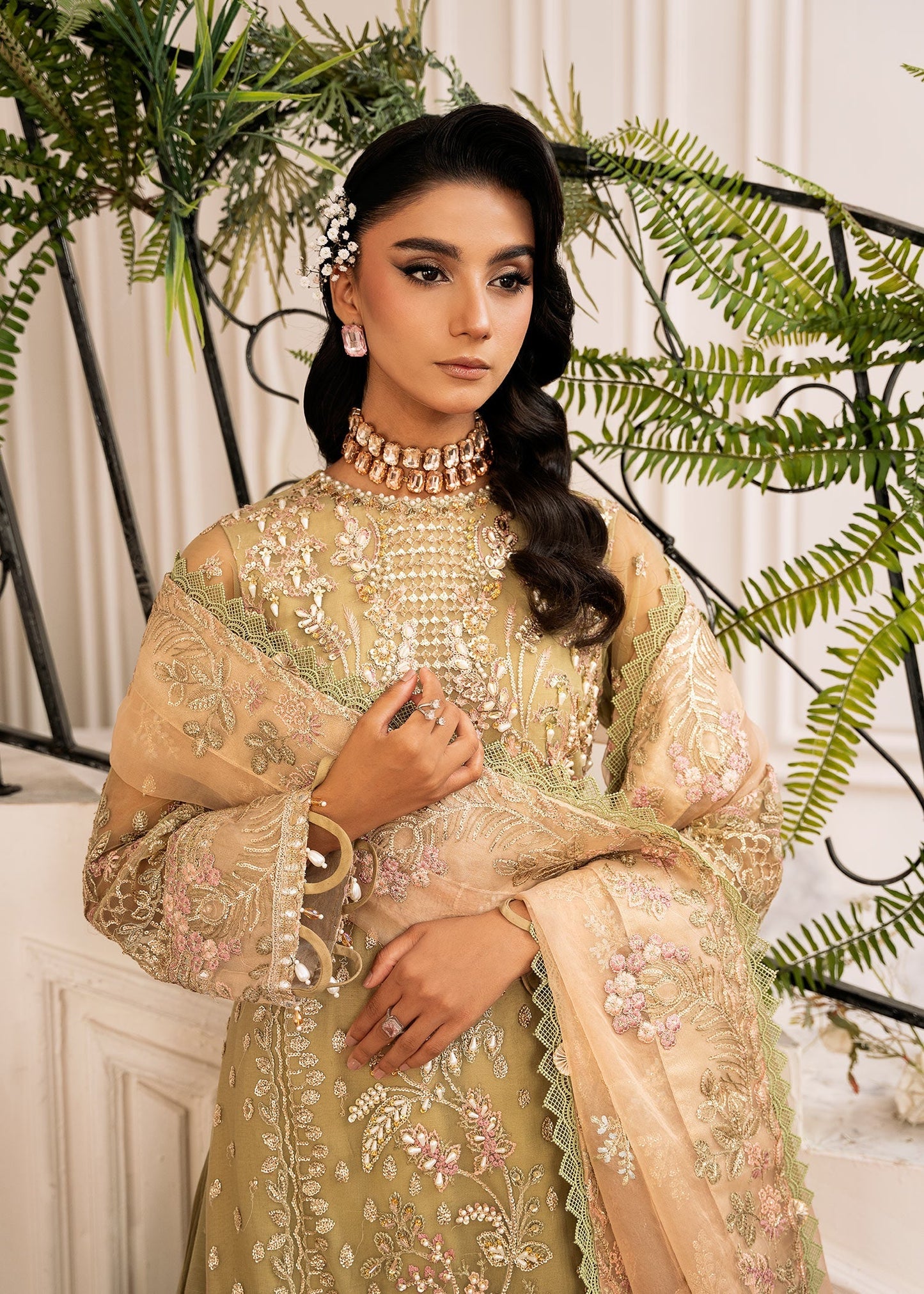 Inayat | Festive Formals | BREWING-MATCHA - Pakistani Designer Dress - by Inayat - Type : Ladies Clothes - 100% Original at Saira Sultan