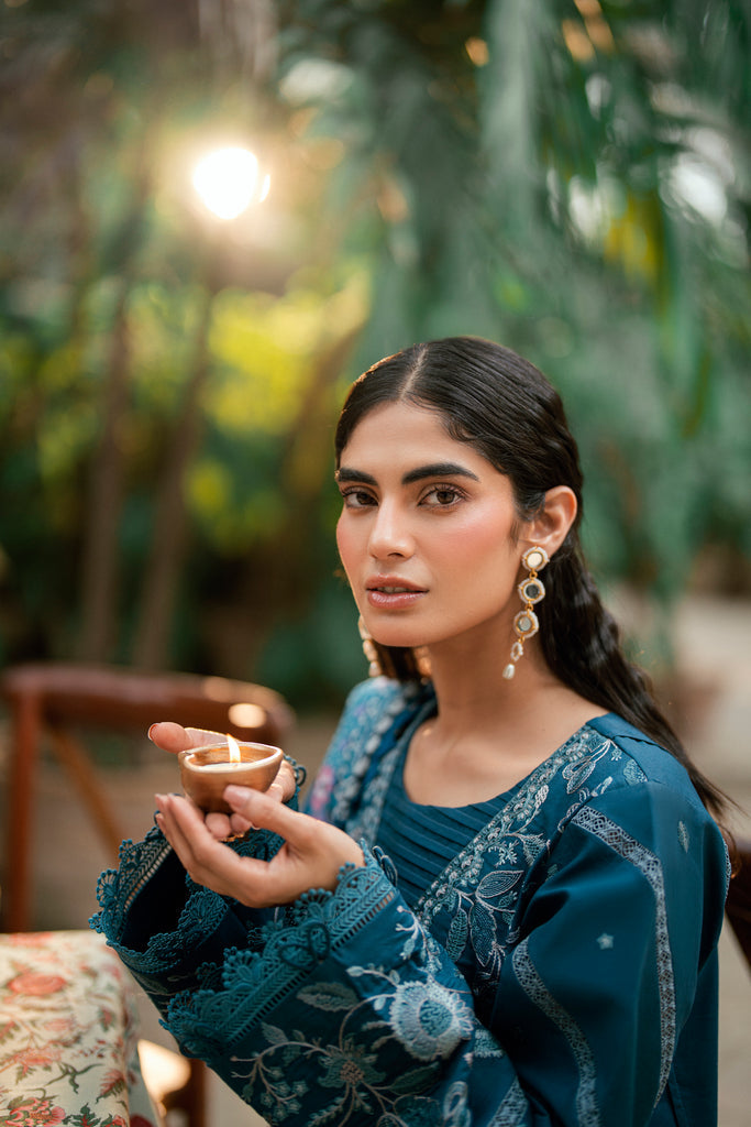 Florent | Eid Edits Luxury Lawn | FEE-3B M Sea Green Lawn