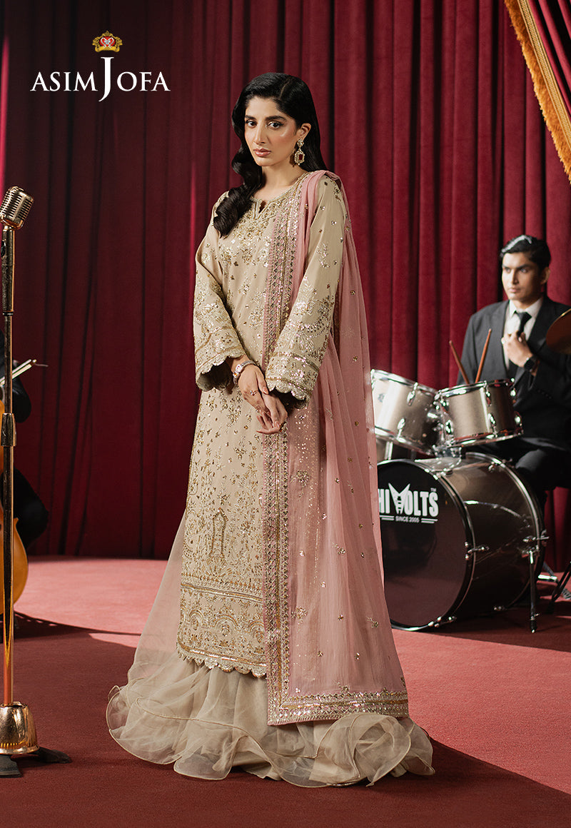 Asim Jofa | Premium Festive | AJPF-24 XL Beige Spun Raw Silk