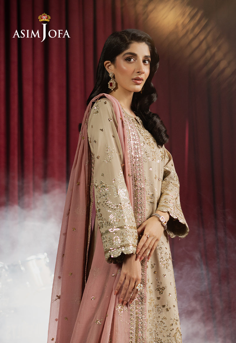 Asim Jofa | Premium Festive | AJPF-24 L Beige Spun Raw Silk