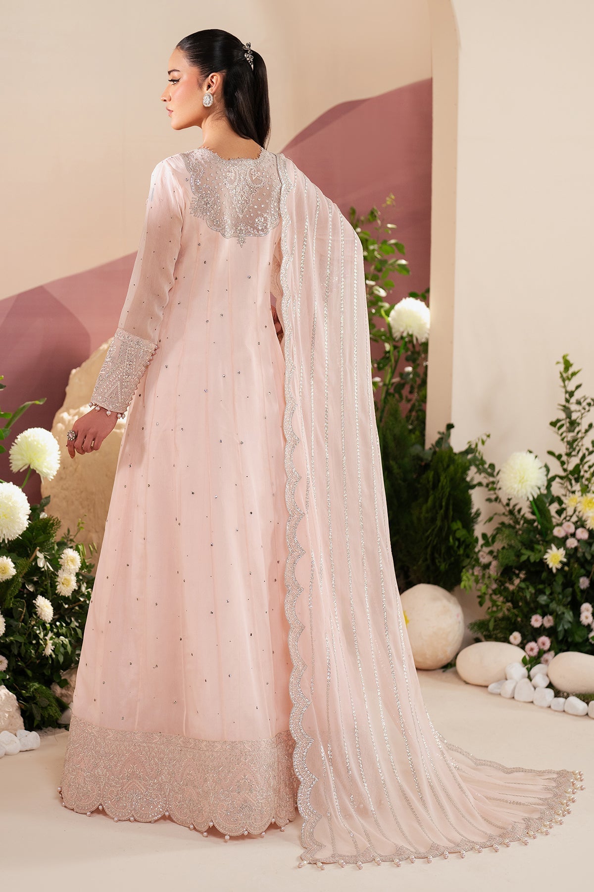 Alizeh | Handcrafted Eid Edit 25 | AF-HM-4036-Dazzle S Light Pink Chiffon