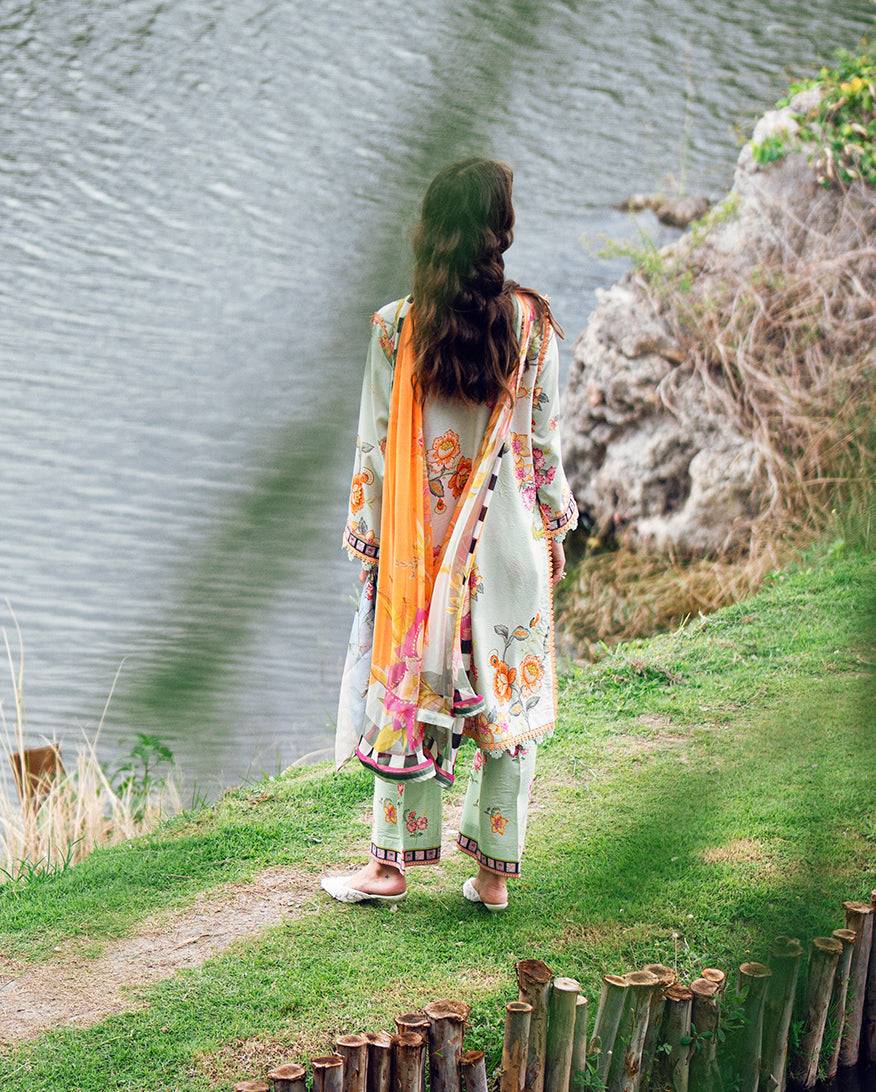 Roheenaz | Garden Veal Printed Lawn 25 | Crimson Whisper - Pakistani Designer Dress - by Roheenaz | Type: Ladies Clothes - 100% Original at Saira Sultan